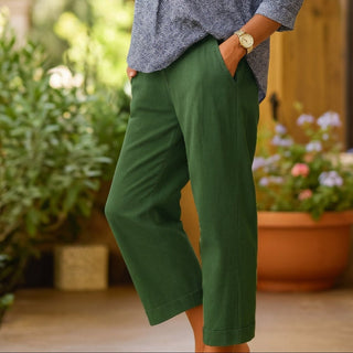 Weitbeinige Damen Sommerhose mit Elastischem Bund - Cecile LavelleBlau