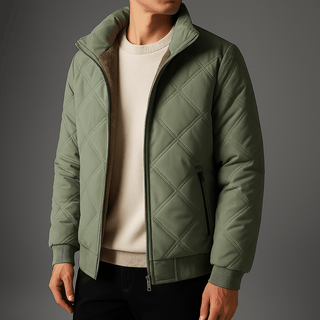 Winterjacke Herren Gesteppt mit Fleecefutter - Cecile LavelleGrün
