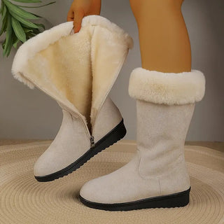 Winterstiefel Damen Reißverschluss in Beige