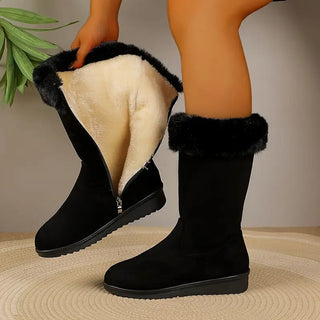 Winterstiefel Damen Reißverschluss in Schwarz