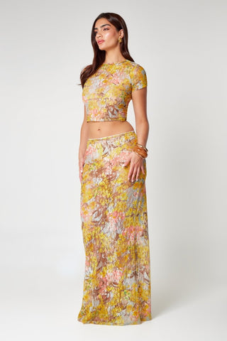 Zweiteiler Set Top Rock Floral - Cecile LavelleGelb
