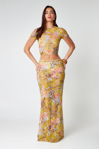 Zweiteiler Set Top Rock Floral - Cecile LavelleGelb