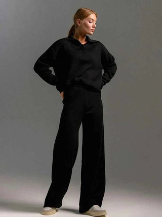 Zweiteiliges Set mit Pullover und weiter Hose - Cecile LavelleSchwarz