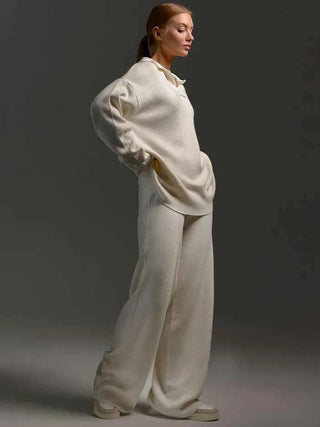 Zweiteiliges Set mit Pullover und weiter Hose - Cecile LavelleBlau
