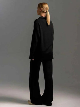 Zweiteiliges Set mit Pullover und weiter Hose - Cecile LavelleBlau