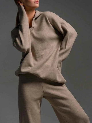 Zweiteiliges Set mit Pullover und weiter Hose - Cecile LavelleBlau