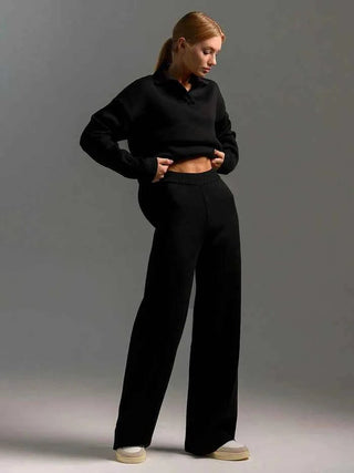 Zweiteiliges Set mit Pullover und weiter Hose - Cecile LavelleBlau